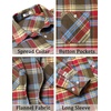 image:imageCOOFANDY Mens Flannel Plaid Shirts Long Sleeve Casual Button Down Shirt with PocketsBrown Red
