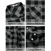 image:imageCOOFANDY Mens Flannel Plaid Shirts Long Sleeve Casual Button Down Shirt with PocketsDark Grey