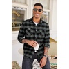 image:imageCOOFANDY Mens Flannel Plaid Shirts Long Sleeve Casual Button Down Shirt with PocketsDark Grey