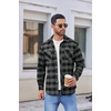 image:imageCOOFANDY Mens Flannel Plaid Shirts Long Sleeve Casual Button Down Shirt with PocketsDark Grey