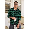 image:imageCOOFANDY Mens Flannel Plaid Shirts Long Sleeve Casual Button Down Shirt with PocketsGreen