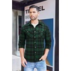image:imageCOOFANDY Mens Flannel Plaid Shirts Long Sleeve Casual Button Down Shirt with PocketsGreen Black