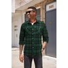 image:imageCOOFANDY Mens Flannel Plaid Shirts Long Sleeve Casual Button Down Shirt with PocketsGreen Black