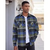 image:imageCOOFANDY Mens Flannel Plaid Shirts Long Sleeve Casual Button Down Shirt with PocketsGreen Blue  Black Plaid