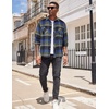 image:imageCOOFANDY Mens Flannel Plaid Shirts Long Sleeve Casual Button Down Shirt with PocketsGreen Blue  Black Plaid
