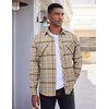 image:imageCOOFANDY Mens Flannel Plaid Shirts Long Sleeve Casual Button Down Shirt with PocketsKhaki