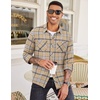 image:imageCOOFANDY Mens Flannel Plaid Shirts Long Sleeve Casual Button Down Shirt with PocketsKhaki