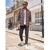 image:imageCOOFANDY Mens Flannel Plaid Shirts Long Sleeve Casual Button Down Shirt with PocketsKhaki Red Plaid