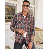 image:imageCOOFANDY Mens Flannel Plaid Shirts Long Sleeve Casual Button Down Shirt with PocketsKhaki Red Plaid