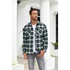 image:imageCOOFANDY Mens Flannel Plaid Shirts Long Sleeve Casual Button Down Shirt with PocketsNavy Green