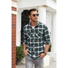 image:imageCOOFANDY Mens Flannel Plaid Shirts Long Sleeve Casual Button Down Shirt with PocketsNavy Green