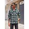 image:imageCOOFANDY Mens Flannel Plaid Shirts Long Sleeve Casual Button Down Shirt with PocketsNavy Green