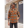 image:imageCOOFANDY Mens Flannel Plaid Shirts Long Sleeve Casual Button Down Shirt with PocketsOrange Green