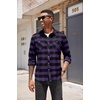 image:imageCOOFANDY Mens Flannel Plaid Shirts Long Sleeve Casual Button Down Shirt with PocketsPurple