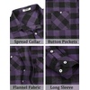 image:imageCOOFANDY Mens Flannel Plaid Shirts Long Sleeve Casual Button Down Shirt with PocketsPurple