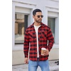 image:imageCOOFANDY Mens Flannel Plaid Shirts Long Sleeve Casual Button Down Shirt with PocketsRed