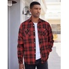 image:imageCOOFANDY Mens Flannel Plaid Shirts Long Sleeve Casual Button Down Shirt with PocketsRed Black Plaid