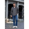 image:imageCOOFANDY Mens Flannel Shirts Long Sleeve Button Down Plaid Shirt Lightweight ShirtBlack  Grey