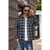 image:imageCOOFANDY Mens Flannel Shirts Long Sleeve Button Down Plaid Shirt Lightweight ShirtBlack  Grey