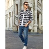 image:imageCOOFANDY Mens Flannel Shirts Long Sleeve Button Down Plaid Shirt Lightweight ShirtBlack  White