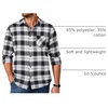 image:imageCOOFANDY Mens Flannel Shirts Long Sleeve Button Down Plaid Shirt Lightweight ShirtBlack  White