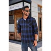image:imageCOOFANDY Mens Flannel Shirts Long Sleeve Button Down Plaid Shirt Lightweight ShirtBlue  Black
