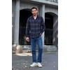 image:imageCOOFANDY Mens Flannel Shirts Long Sleeve Button Down Plaid Shirt Lightweight ShirtBlue  Black