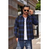 image:imageCOOFANDY Mens Flannel Shirts Long Sleeve Button Down Plaid Shirt Lightweight ShirtBlue  Black
