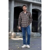 image:imageCOOFANDY Mens Flannel Shirts Long Sleeve Button Down Plaid Shirt Lightweight ShirtBrown White Black