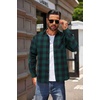 image:imageCOOFANDY Mens Flannel Shirts Long Sleeve Button Down Plaid Shirt Lightweight ShirtGreen  Black