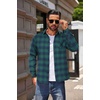 image:imageCOOFANDY Mens Flannel Shirts Long Sleeve Button Down Plaid Shirt Lightweight ShirtGreen  Blue