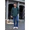 image:imageCOOFANDY Mens Flannel Shirts Long Sleeve Button Down Plaid Shirt Lightweight ShirtGreen  Blue