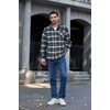 image:imageCOOFANDY Mens Flannel Shirts Long Sleeve Button Down Plaid Shirt Lightweight ShirtNavy Blue  White