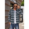 image:imageCOOFANDY Mens Flannel Shirts Long Sleeve Button Down Plaid Shirt Lightweight ShirtNavy Blue  White
