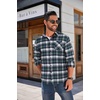 image:imageCOOFANDY Mens Flannel Shirts Long Sleeve Button Down Plaid Shirt Lightweight ShirtNavy Blue  White
