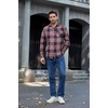 image:imageCOOFANDY Mens Flannel Shirts Long Sleeve Button Down Plaid Shirt Lightweight ShirtNavy Blue Red