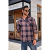 image:imageCOOFANDY Mens Flannel Shirts Long Sleeve Button Down Plaid Shirt Lightweight ShirtNavy Blue Red