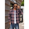 image:imageCOOFANDY Mens Flannel Shirts Long Sleeve Button Down Plaid Shirt Lightweight ShirtNavy Blue Red