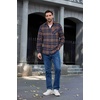 image:imageCOOFANDY Mens Flannel Shirts Long Sleeve Button Down Plaid Shirt Lightweight ShirtOrange Navy Blue