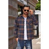 image:imageCOOFANDY Mens Flannel Shirts Long Sleeve Button Down Plaid Shirt Lightweight ShirtOrange Navy Blue