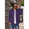 image:imageCOOFANDY Mens Flannel Shirts Long Sleeve Button Down Plaid Shirt Lightweight ShirtPurple  Black