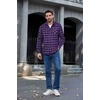 image:imageCOOFANDY Mens Flannel Shirts Long Sleeve Button Down Plaid Shirt Lightweight ShirtPurple  Black