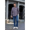 image:imageCOOFANDY Mens Flannel Shirts Long Sleeve Button Down Plaid Shirt Lightweight ShirtPurple White Black