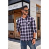 image:imageCOOFANDY Mens Flannel Shirts Long Sleeve Button Down Plaid Shirt Lightweight ShirtPurple White Black