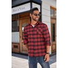 image:imageCOOFANDY Mens Flannel Shirts Long Sleeve Button Down Plaid Shirt Lightweight ShirtRed  Black