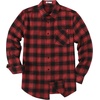 image:imageCOOFANDY Mens Flannel Shirts Long Sleeve Button Down Plaid Shirt Lightweight ShirtRed  Black