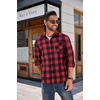 image:imageCOOFANDY Mens Flannel Shirts Long Sleeve Button Down Plaid Shirt Lightweight ShirtRed  Black Plaid