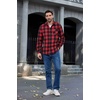 image:imageCOOFANDY Mens Flannel Shirts Long Sleeve Button Down Plaid Shirt Lightweight ShirtRed  Black Plaid