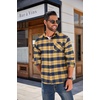 image:imageCOOFANDY Mens Flannel Shirts Long Sleeve Button Down Plaid Shirt Lightweight ShirtYellownavy Blue