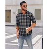 image:imageCOOFANDY Mens Flannel Shirts Long Sleeve Button Down Shirt Casual Shirts Work Shirts for MenDark Blue